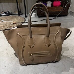 CELINE tan luggage tote
